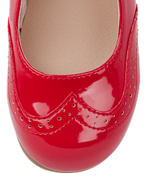 Girls Perforated Faux Patent Leather Ballet Flats - Classroom Cutie
