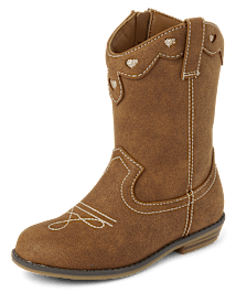Girls Glitter Heart Cowgirl Boots Little Essentials TAN Gymboree CA