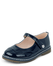 Girls Perforated Faux Patent Leather Ballet Flats - Classroom Cutie