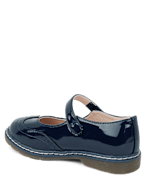 Girls Perforated Faux Patent Leather Ballet Flats - Classroom Cutie