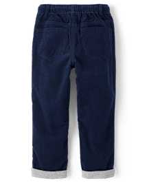 Boys Corduroy Pull On Roll Cuff Pants - Little Essentials