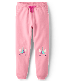 Girls Unicorn Fleece Jogger Pants - Dino Friends
