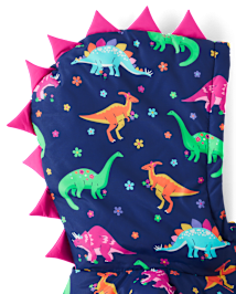 Girls Dino Puffer Jacket - Dino Friends