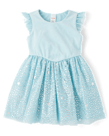 Girls Glitter Star Tutu Dress - Little Snowflake