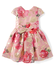 Robe évasée à imprimé floral métallisé pour fille - Tiny Dancer