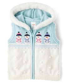 Girls Snowman Sweater Vest - Little Snowflake