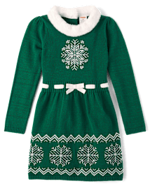 Robe-chandail en jacquard flocon de neige pour fille - Holiday Express