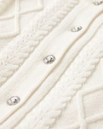 Girls Cable Knit Cardigan - Tiny Dancer