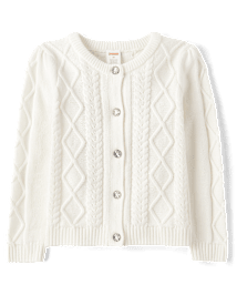 Girls Cable Knit Cardigan - Tiny Dancer