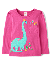 Haut à poche dinosaure pour filles - Dino Friends