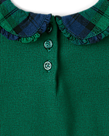 Girls Plaid Collar Top - Holiday Express