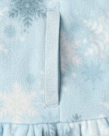 Girls Snowflake Microfleece Half Zip Pullover - Little Essentials