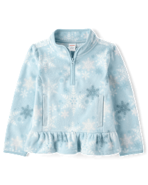 Girls Snowflake Microfleece Half Zip Pullover Little Essentials Cosmic light
