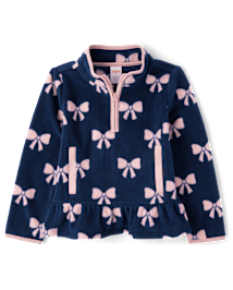 Fille Boucle micromolleton demi-fermeture à glissière Pullover - Little Essentials
