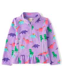 Pull fille Dino micromolleton demi-fermeture à glissière - Little Essentials