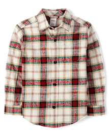 Chemise boutonnée en flanelle à carreaux pour garçon - Holiday Express