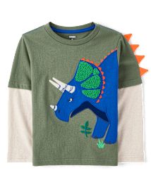 Boys Dino Layered Top - Dino Friends