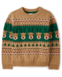 Boys Reindeer Fairisle Sweater - Holiday Express