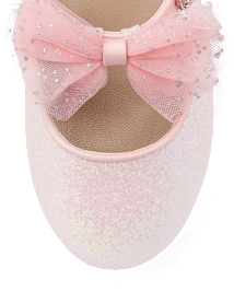 Girls Glitter Bow Ballet Flats - Tiny Dancer