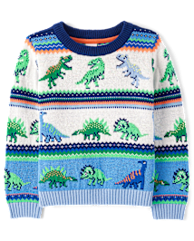 Boys Long Sleeve Dino Fairisle Sweater Dino Friends BLUE Gymboree CA