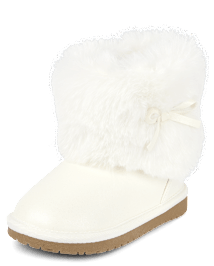 Girls Faux Fur Boots - Little Snowflake