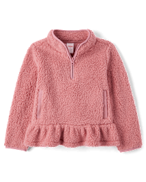 Pull fille Sherpa demi-fermeture à glissière - Little Essentials