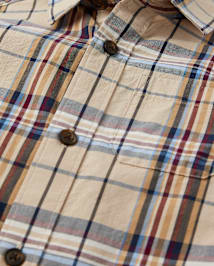 Chemise boutonnée en popeline à carreaux pour garçon - Petit flocon de neige