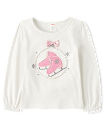 Girls Ice Skate Top - Little Snowflake