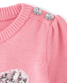 Girls Glitter Bow Sweater - Little Snowflake