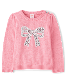 Girls Glitter Bow Sweater - Little Snowflake