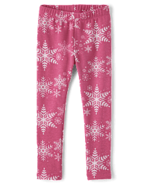 Leggings douillets pour fille avec motif flocon de neige - Petit flocon de neige
