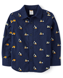 Chemise boutonnée Oxford pour garçon Schiffli Truck - Dino Friends