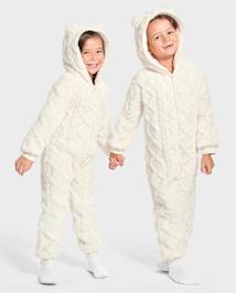 Unisex Kids Long Sleeve Cable Knit One Piece Pajamas Gymmies WHITE Gymboree CA