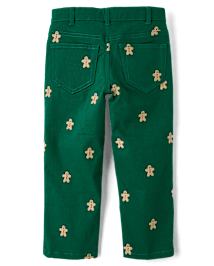 Boys Schiffli Gingerbread Pants - Holiday Express