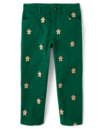 Boys Schiffli Gingerbread Pants - Holiday Express