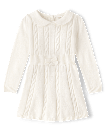 Girls Long Sleeve Cable Knit Sweater Dress Little Snowflake BUNNYS TAIL Gymboree CA