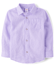 Kids Linen-Blend Button Up Shirt