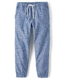 Pantalon de jogging à volants en chambray pour fille - Little Essentials
