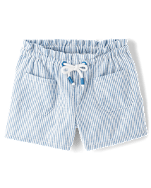 Short rayé en lin mélangé pour fille