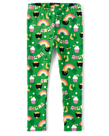 Girls Shamrock Leggings - Little Leprechaun
