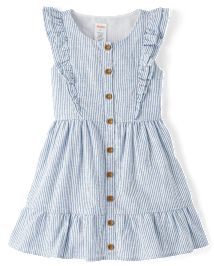 Robe à volants et volants en lin mélangé pour fille