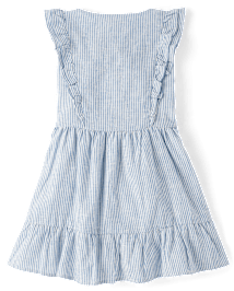 Robe à volants et volants en lin mélangé pour fille