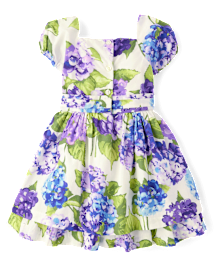 Girls Mommy And Me Floral Bow Fit And Flare Dress - Lavender Fields