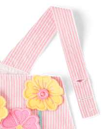 Jupe-culotte en seersucker à motifs floraux appliqués pour fille - Garden Party