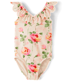 Girls Floral Eyelet One Piece Swimsuit - Swim