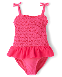 Girls Smocked Tutu One Piece Swimsuit - Swim