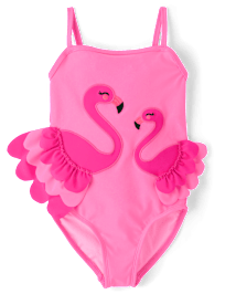 Girls Flamingo One Piece Swimsuit - Swim