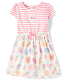 Girls Easter Egg Fit And Flare Dress - Garden Party