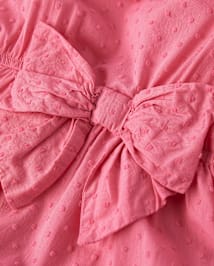 Girls Bow Ruffle Dress - Blushing Blooms