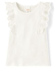 Haut à œillets et volants pour fille - Little Essentials